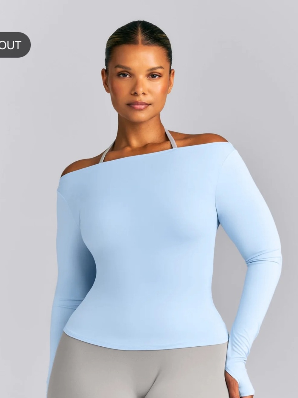 Oner Active FormeSoft Fitted Off-Shoulder Long Sleeve Top